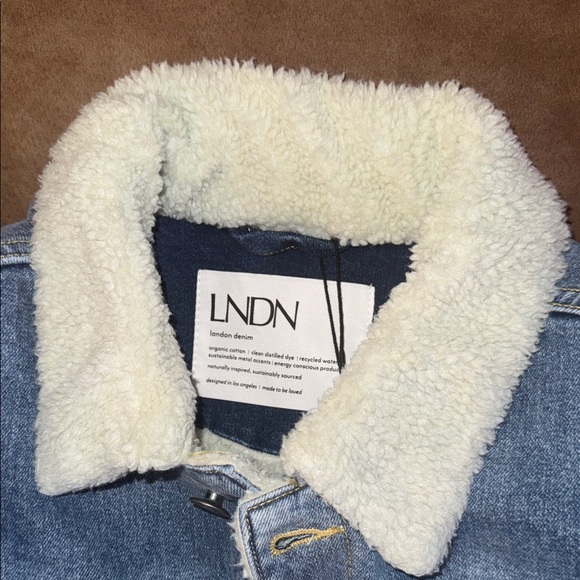 LNDN Blue Denim Jacket with Sherpa Lining NWT XS - Picture 5 of 8